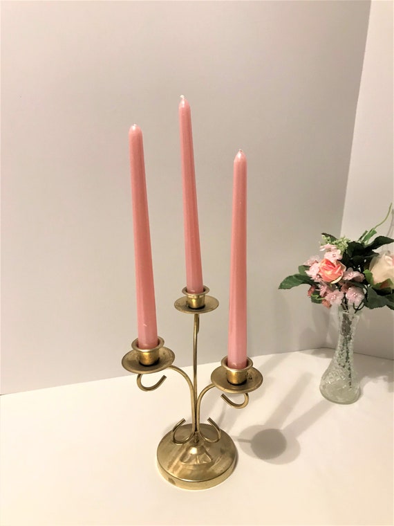 Vintage Brass Candelabra Rustic Brass Candle Holder Cottage Etsy