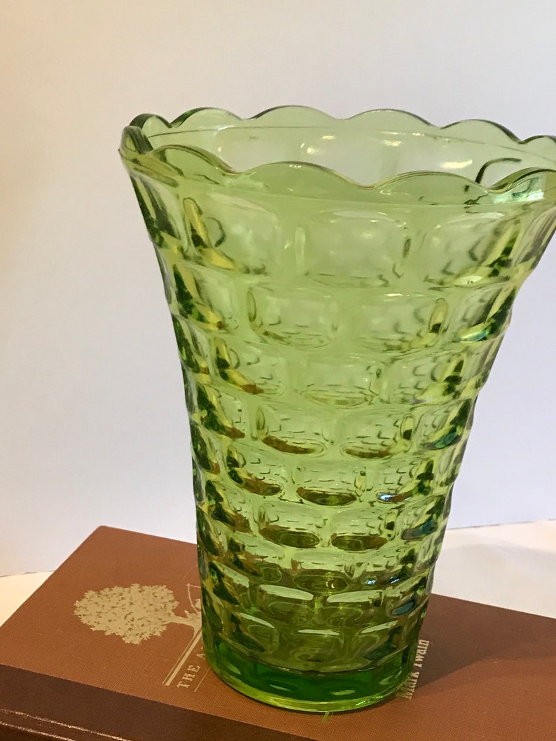 Large Green Vase Celery Green Vase Tall Green Glass Vase Etsy