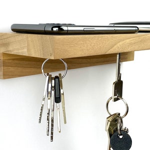 Schlüsselbrett Magnet Holz Schlüsselleiste Nussbaum mit Ablage Schlüsselboard magnetisch inkl. Schrauben Dübel SCHUBICA MAG 206 Bild 3