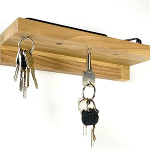 Sleutelbord magneet houten Key bar walnoot met Key board magnetisch incl. schroeven deuvels SCHUBICA MAG 206 afbeelding 1