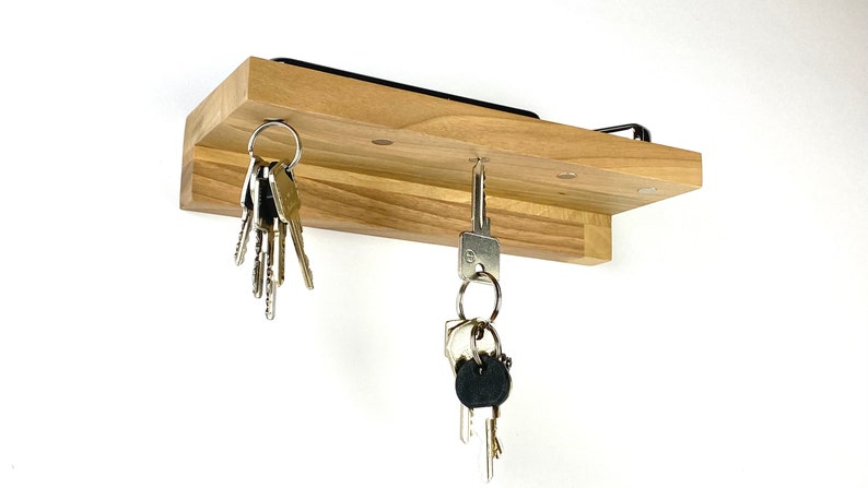 Sleutelbord magneet houten Key bar walnoot met Key board magnetisch incl. schroeven deuvels SCHUBICA MAG 206 afbeelding 1