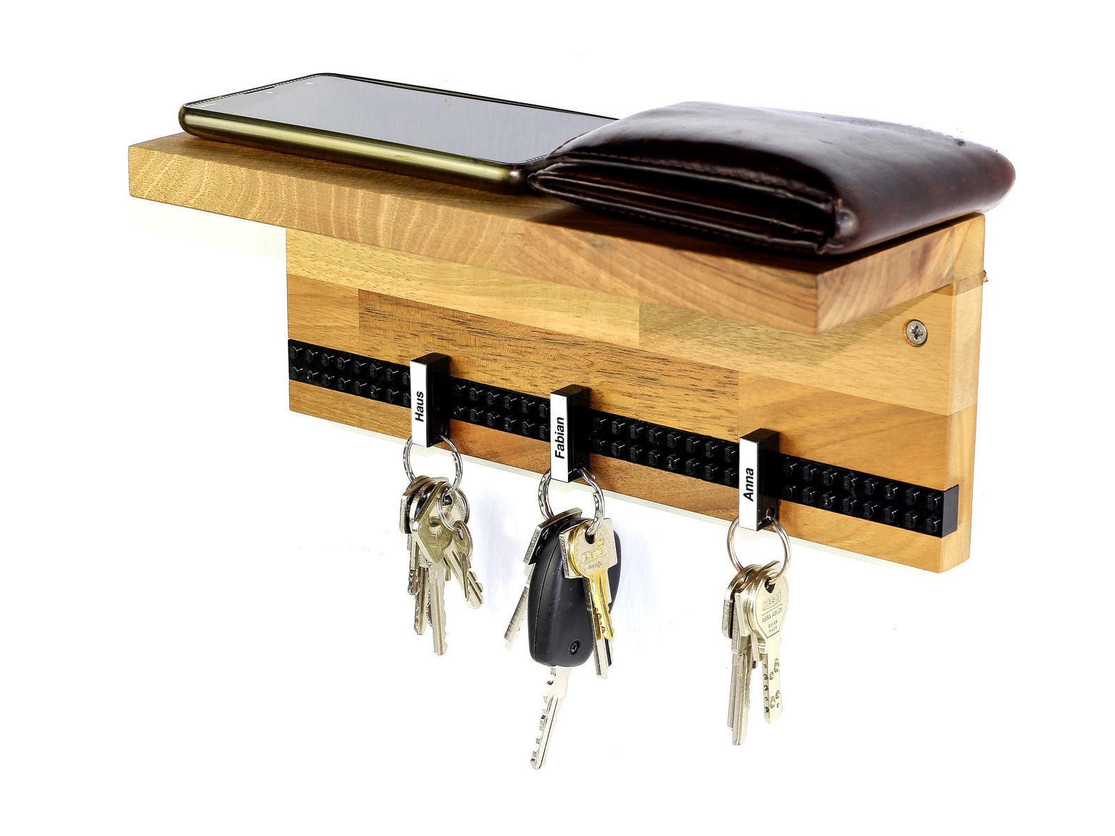 SUPERDANT Wolf-Schlüsselbrett – Wandhalter Mit 10 Haken, Wolf & Mond Design