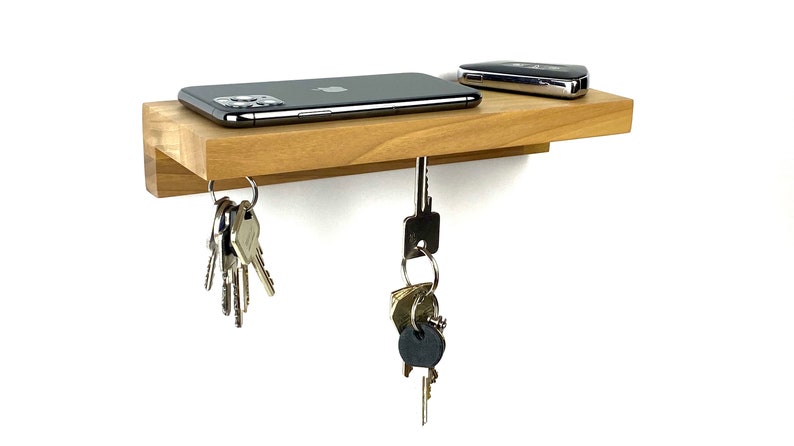 Sleutelbord magneet houten Key bar walnoot met Key board magnetisch incl. schroeven deuvels SCHUBICA MAG 206 afbeelding 2