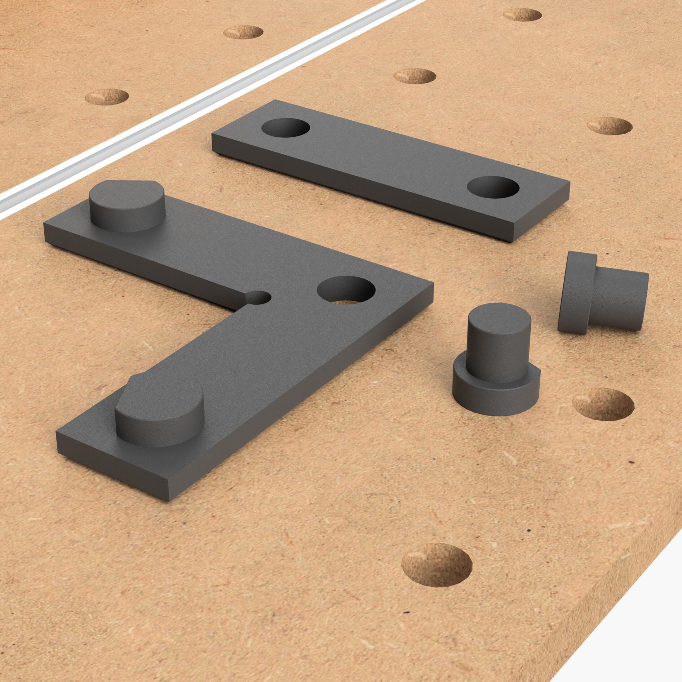 Cani Da Banco In Alluminio Per Lavorazione Legno – 20 Mm, Compatibili Con Tavoli Forati, Per Fissaggio E Posizionamento