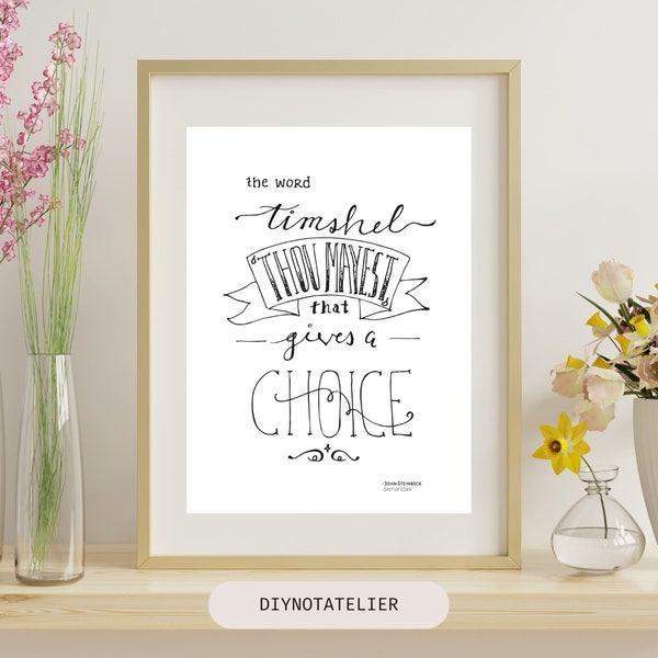 East of Eden Steinbeck Handlettered Printable Quote | Printable Wall Art | Literary Poster Art | Book Quotes Art Print | Digital Download