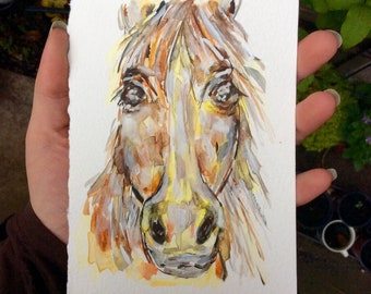 Freedom the Spirit Horse, watercolour painting, one of a kind