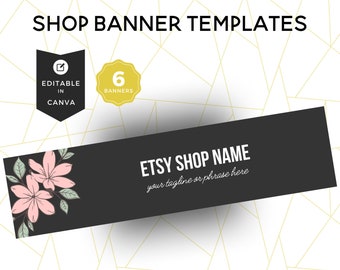Canva Etsy Shop Banner Kit Editable Template for Small Business, Pink Floral Branding Kit, Seller Templates, Entrepreneur, Feminine, MFC