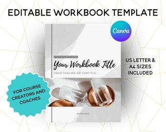 Workbook & eBook template Canva for online course creators and coaches. Small business entrepreneur, PDF lead magnet, use in goodnotes, goal