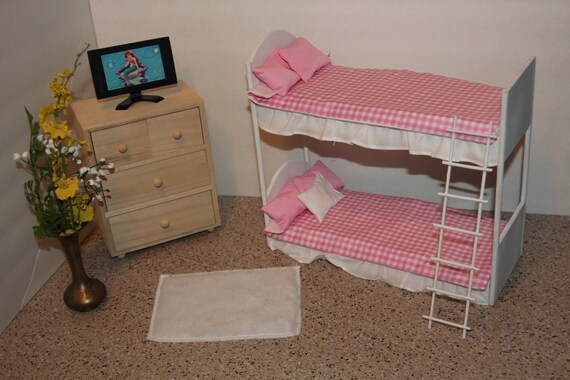 Handcrafted Furniture Bed Bunk Beds Set For Dolls 1 6 Scale