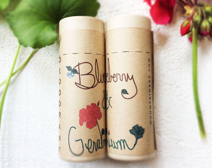 organic coconut oil deodorant / blueberry and geranium  scented / deodorent deodorant  / deodorant stick  deodorant  tube organic skin care