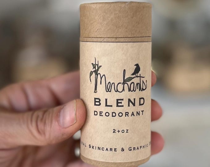 organic coconut oil deodorant / merchants blend scented / zero waste non toxic  deodorant stick / essential oil mens deodorant  tube organic