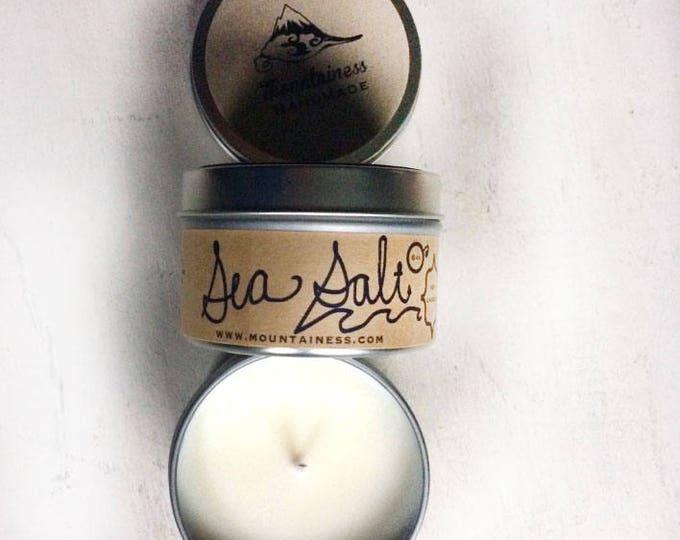 sea salt coconut scented candle / beach soy candle / natural nautical  coconut scented ocean candle gift nautical summer beach gift