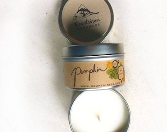 soy candles / Pumpkin soy candle natural / soy wax candle / pumpkin scent / fall candle / maine made/ maine made candles / candles  orange