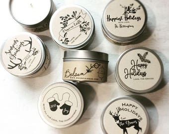custom candle christmas gifts / bulk christmas gifts small co workers holiday client gifts christmas  co-worker business client gifts