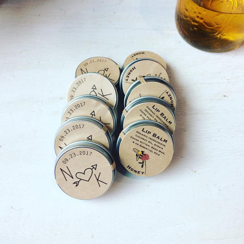 Wedding Favors / custom lip balm wedding favor / organic