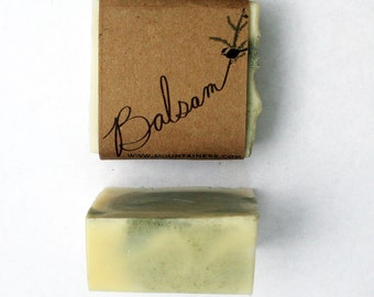 maine made balsam soap  / made in maine with melted snow / maine balsam / maine gift / stocking stuffer /organic soap / unique