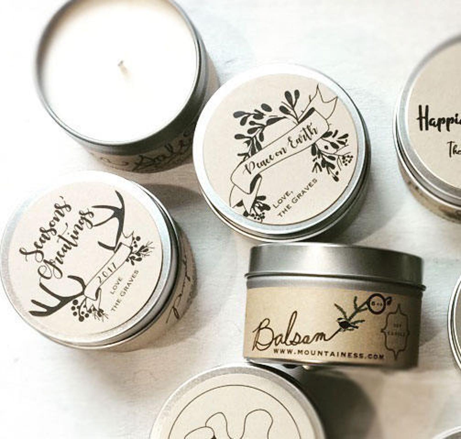 12 Custom Candle Christmas Gifts / Bulk Christmas Gifts Small Etsy