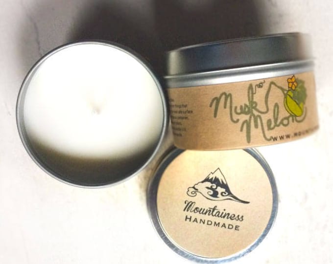 Scented candles / Scented soy candles / natural soy candles / melon scented soy candle phthalate free candle /  natural / travel tin