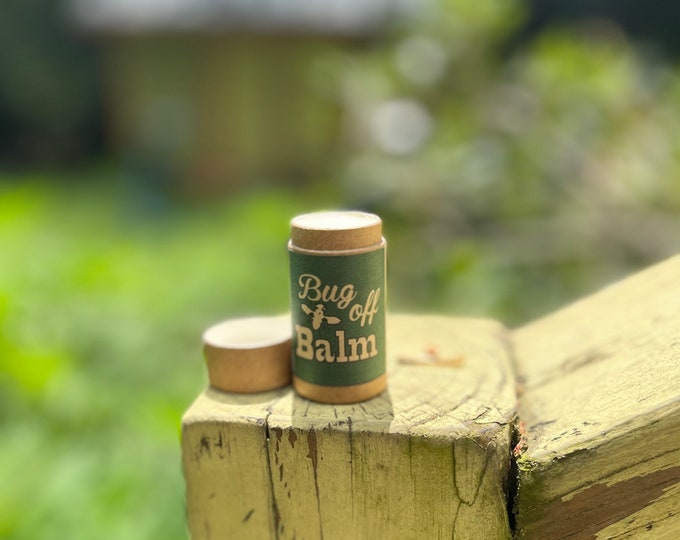 bug off balm tube / zero waste / paper tube / organic oils bug repellant  balm gift compostable gifts small garden gift camp gift hike gift