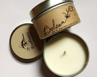 Balsam soy candle /  fir scented candle / christmas candle / holiday candle / christmas  gift  /  balsam wreath / secret santa gift /