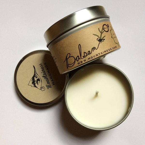 Balsam soy candle /  fir scented candle / christmas candle / holiday candle / christmas  gift  /  balsam wreath / secret santa gift /