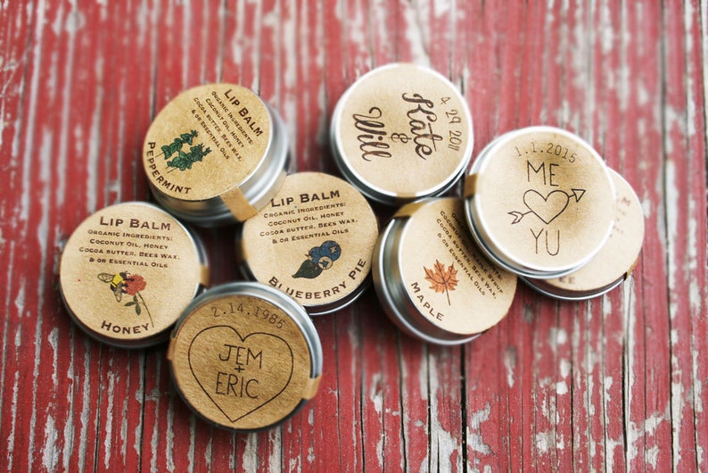 Wedding Favors / custom lip balm wedding favor / organic lip Etsy