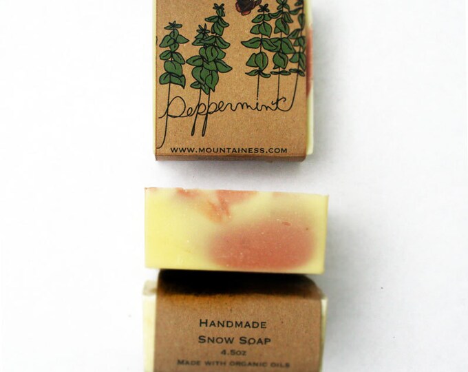 peppermint soap / small christmas gift / gift under 10 / homemade soap / natural soap / hand crafted soap / christmas / holiday / organic