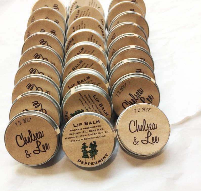 10 Custom Honey Lip Balms / Boho Wedding Favors / Organic Lip Etsy