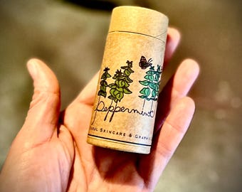 peppermint and eucalyptus deodorant /  4 ingrediant zero waste biodegradable packaging / mountainess made / small batch  deodorant