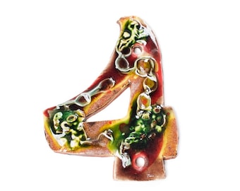 Handmade House Number (4) Plum Garden