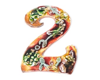 Handmade House Number (2) Plum Garden