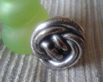 Vintage, handmade button ring