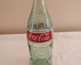 Vintage 1970's Coca Cola 32 oz. Glass Return For Deposit Bottle