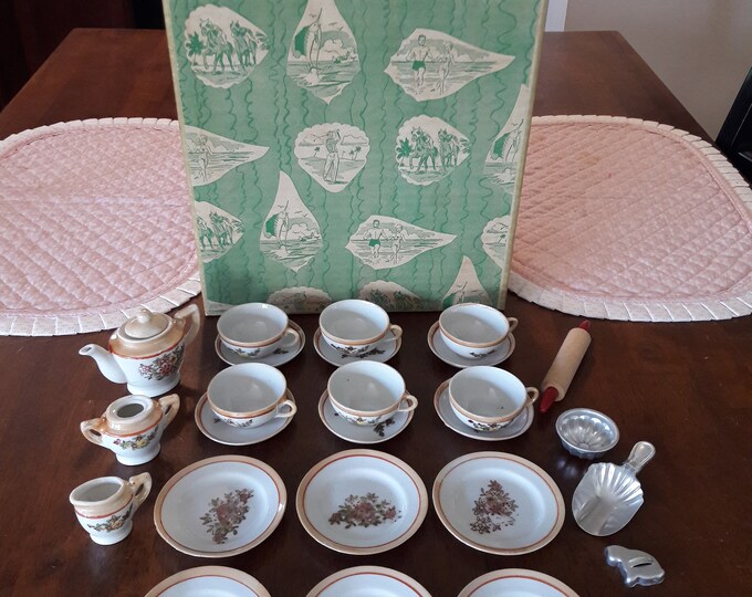 Vintage 1950's Children's Lusterware Tea Set / Made in Japan Post WW2