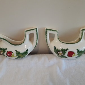 Vintage Mid Century Ceramic Wall Pockets Sugar and Creamer