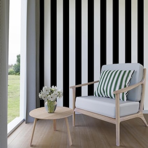 Dark Monroe Stripes Wallpaper | Modern Peel & Stick Fabric Wallpaper