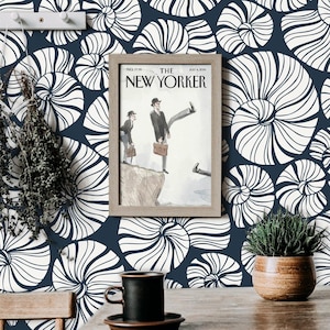 Seashell Removable Wallpaper |  Modern Fabric Wallpaper | Peel & Stick Wall Decor