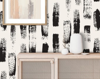 Modern Brush Strokes Removable Wallpaper | Peel & Stick Fabric