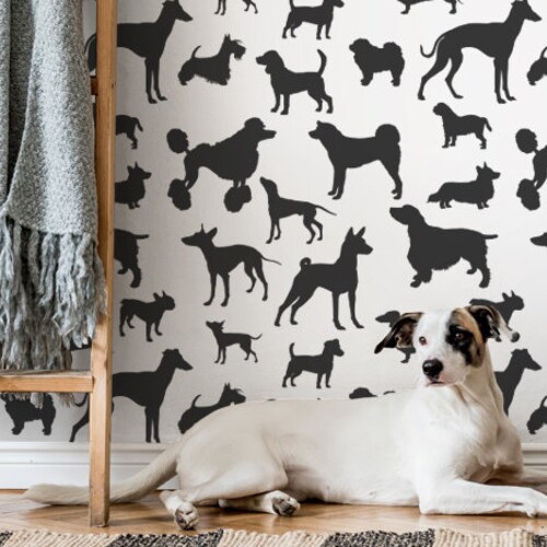 Dogs Wallpaper Peel and Stick Wall Mural Removable Animal - Etsy