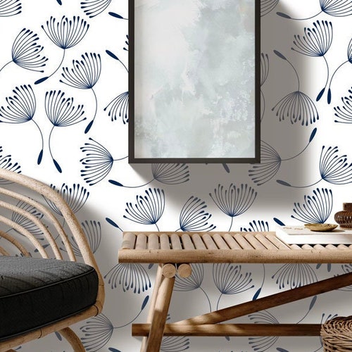 Wallpaper Peel and Stick Wallpaper Dandelion Fluff Removable Etsy
