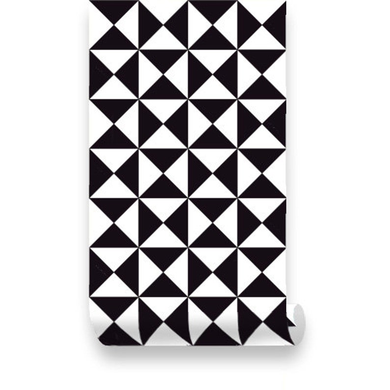 Black and White Geometric Removable Wallpaper Peel & Stick | Etsy