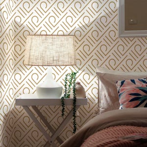 Seamless Line Wallpaper | Abstract Peel & Stick Fabric Wallpaper | Modern Wall Decor