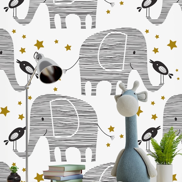 Elephant Wallpaper Etsy