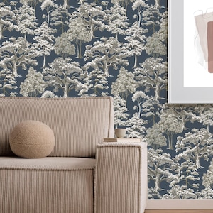 Forêts | Arbre forestier moderne Papier peint | Décoration murale en tissu riche