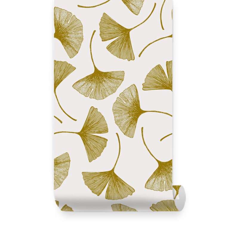 Lovely Ginkgo Leaves Removable Wallpaper Peel & Stick Fabric - Etsy
