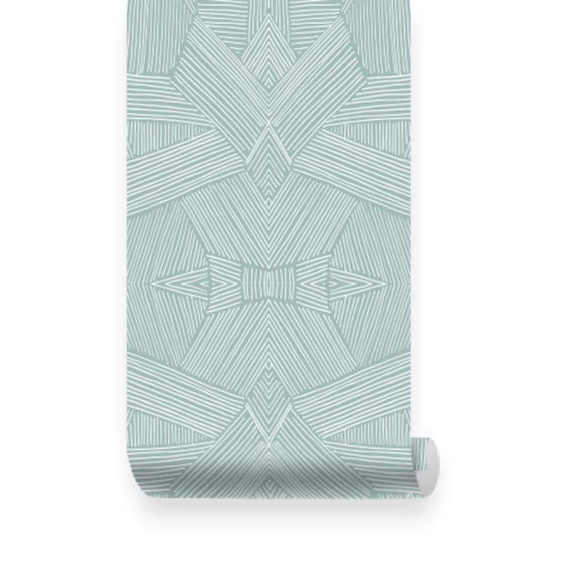 Repositionable Fabric Peel /& Stick WPS Contemporary Weaving Pattern Aspiring Blue Removable Wallpaper