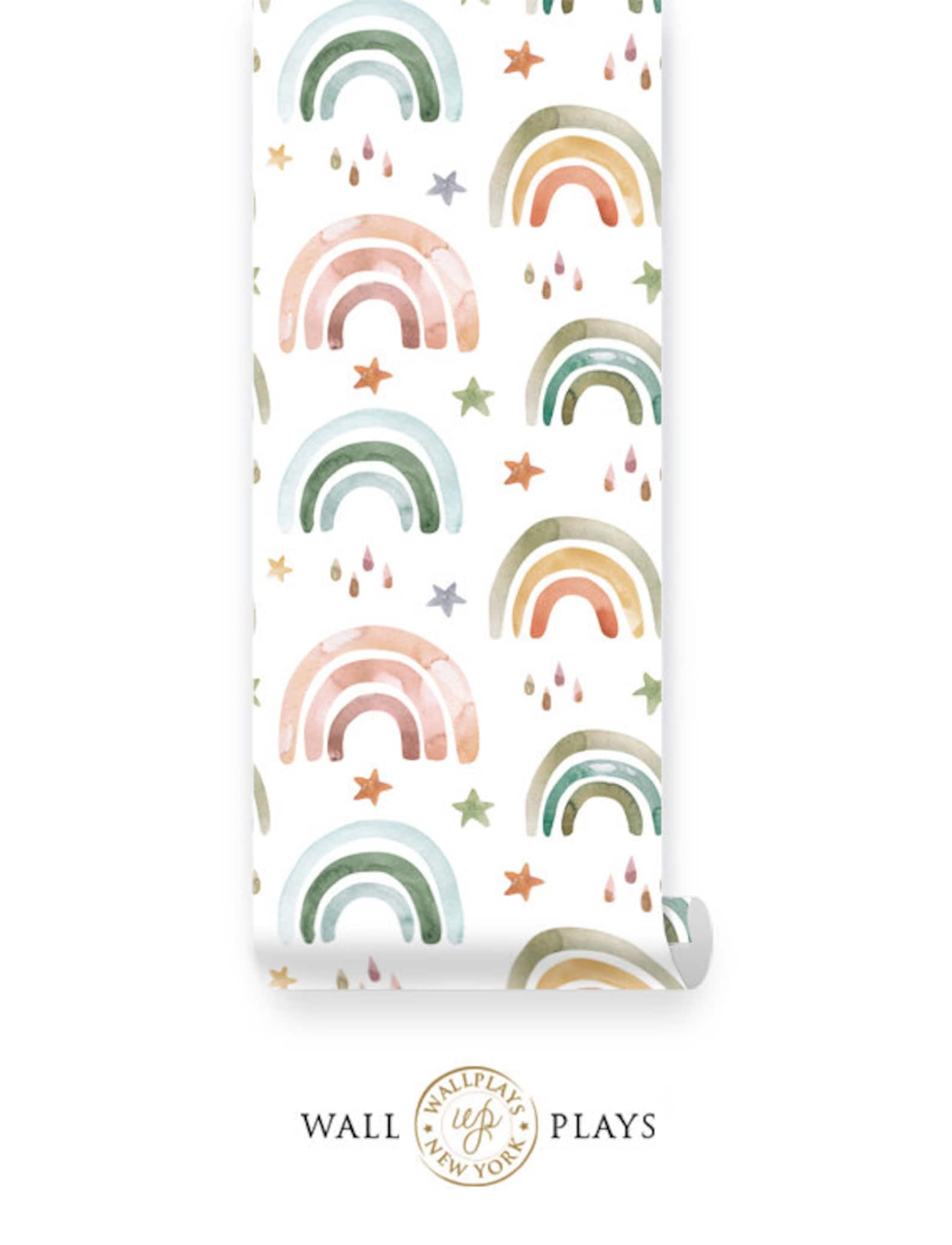 Rainbows Peel & Stick Wallpaper Removable Fabric - Etsy
