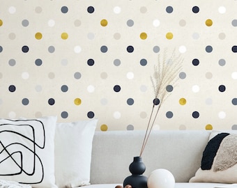 Color Dots Removable WallPaper | Peel & Stick Fabric