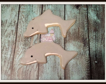 Dolphin Decorated Sugar Cookies  -1 dozen