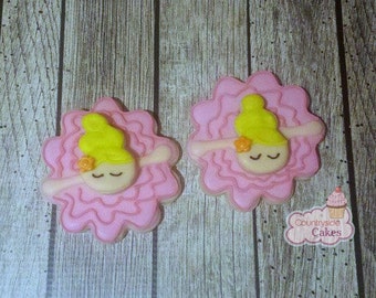 Bowing Ballerina decorated sugar cookies -1 dozen 3"